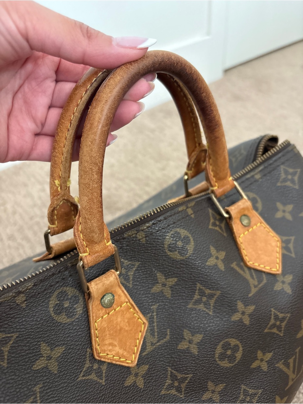 Louis Vuitton Monogram Canvas Top-Handle Satchel in Brown and Tan - Picture 4 of 8